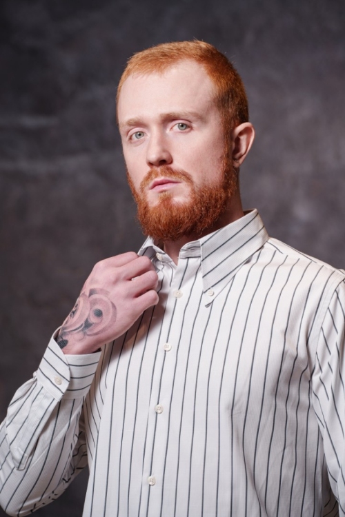 Белая рубашка в полоску, материал: Хлопок - 45%, Вискоза - 55%. Фото 4