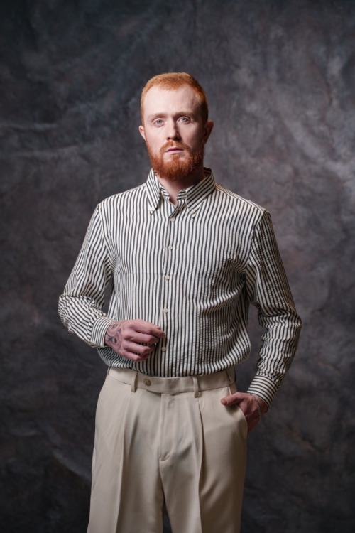 Рубашка в черную полоску, материал: Вискоза - 45%, Хлопок - 45%. Фото 6