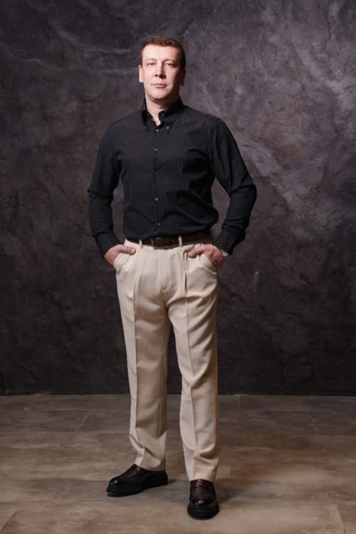 Черная рубашка в полоску, материал: Вискоза - 45%, Хлопок - 45%. Фото 6