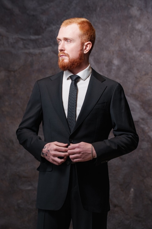 Костюм двойка черный, материал: Полиэстер - 8%, Шерсть - 88%, Эластан - 4%. Комплект: Брюки, Пиджак. Фото 4